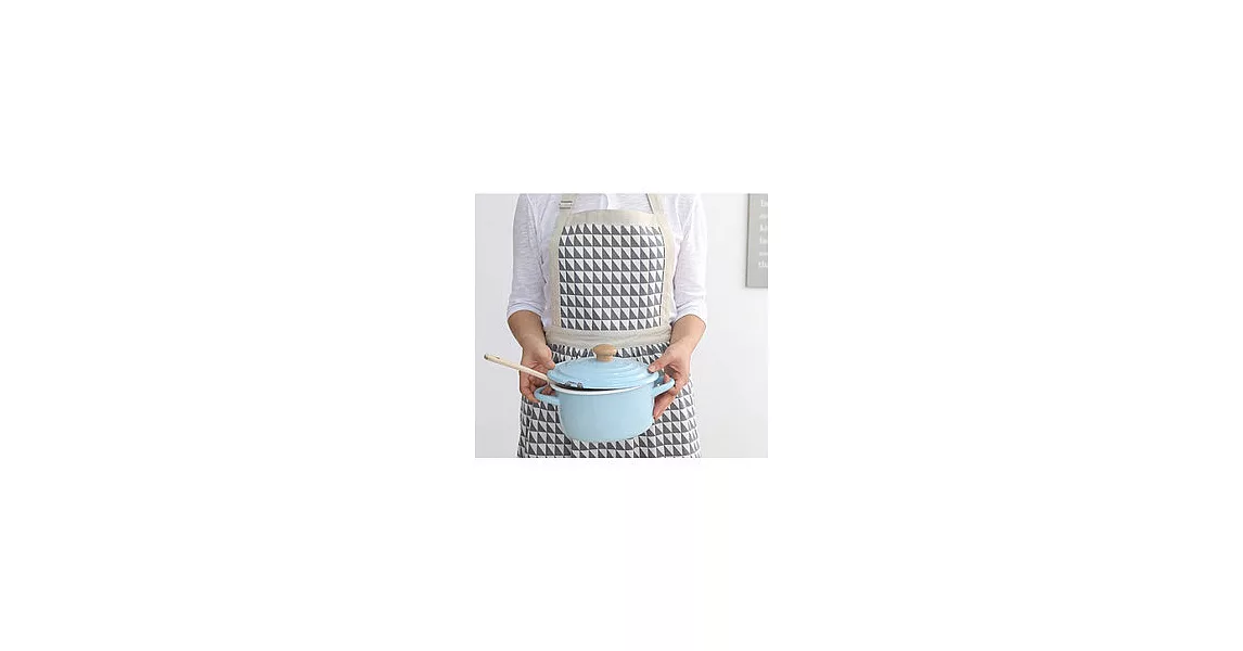 [Mamae] 出口韓國 時尚3角格圍裙 現代風格 成人廚房圍裙如圖示