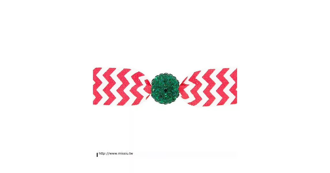 EMI❤JAY 美國知名手工髮飾手環 Crystal Beads - RED/WHITE CHEVRON WITH EMERALD