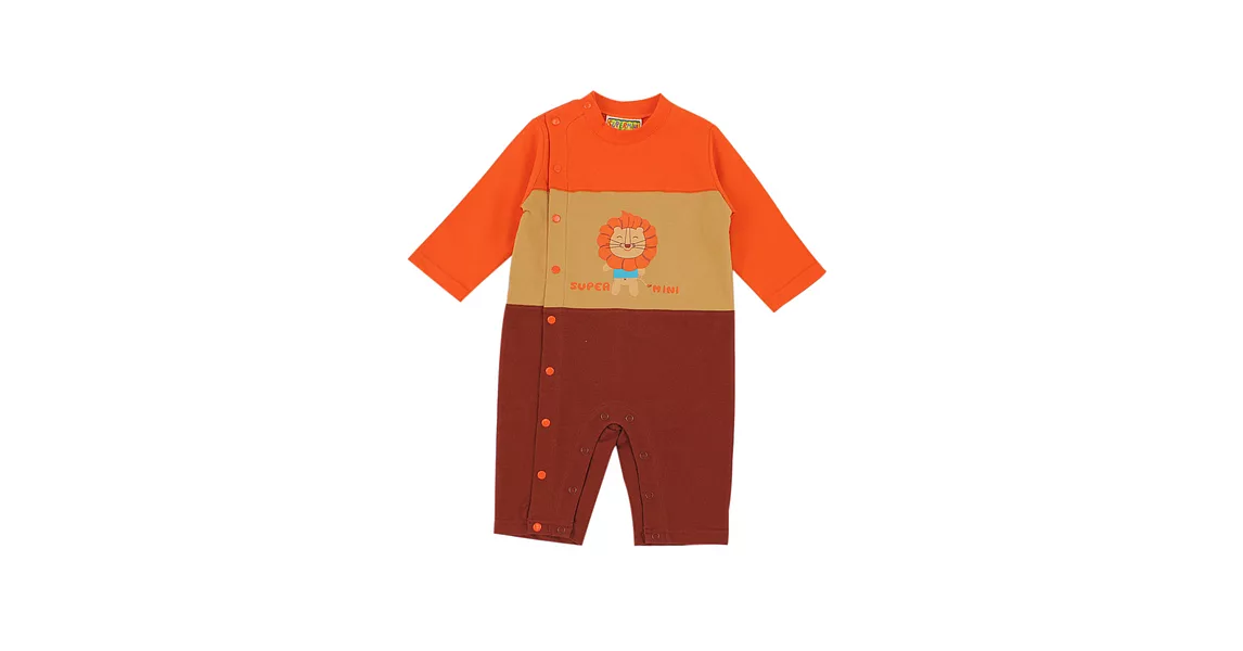 【愛的世界】SUPERMINI小獅子系列純棉長袖衣連褲-台灣製-6M橘色