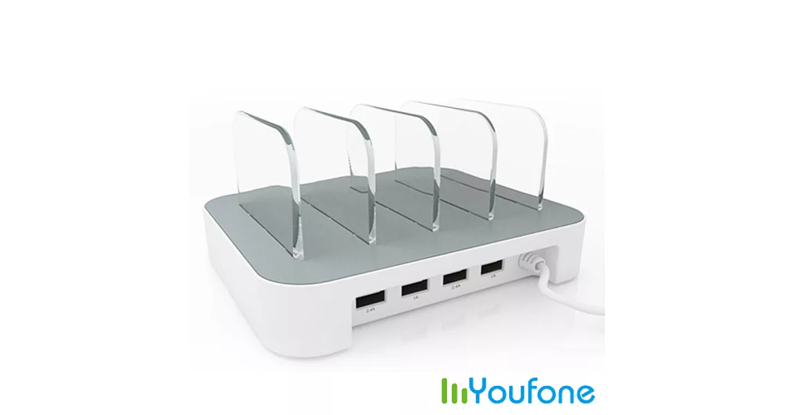 【Youfone】USB智慧充電座(白)
