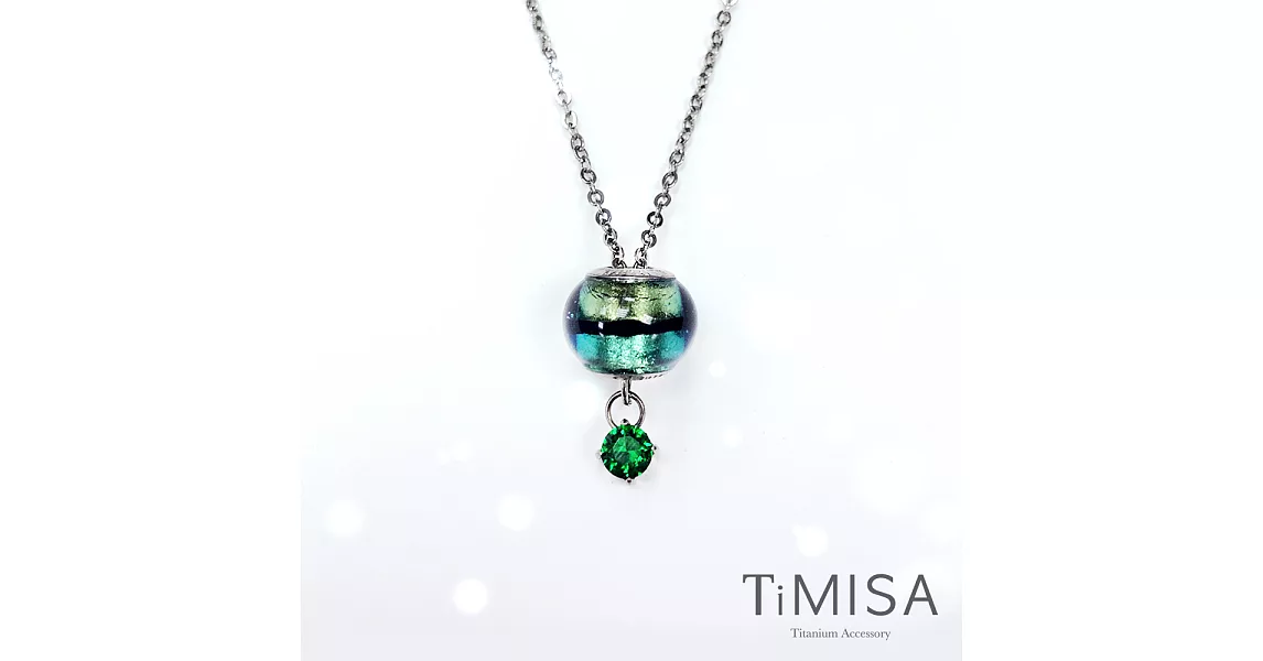 【TiMISA】純鈦琉璃串珠 誕生幸運鍊(八月)套組