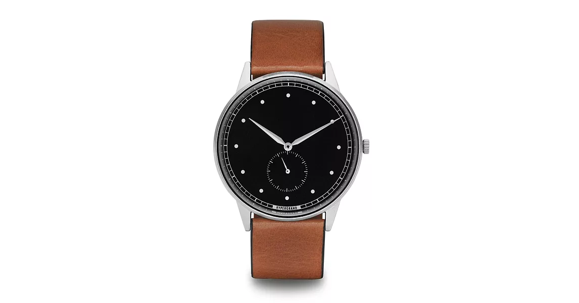 HYPERGRAND手錶 Signature小秒針系列 - 銀黑錶盤蜜糖皮革 Silver Black/Honey Leather