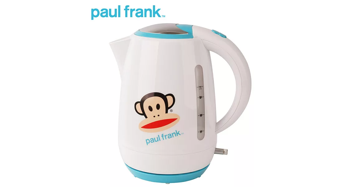 【Paul Frank】大嘴猴1.7L電熱水壺PF521WH(公司貨)白藍