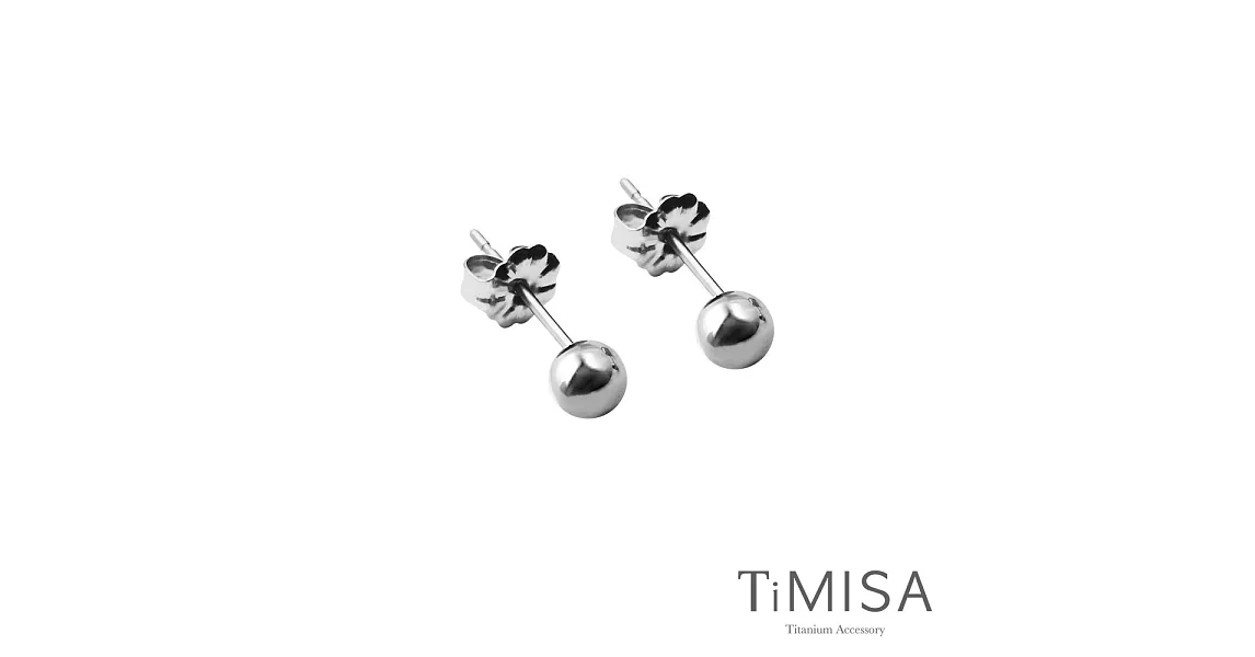 【TiMISA】極簡真我(4mm)雙色純鈦耳針一對原色