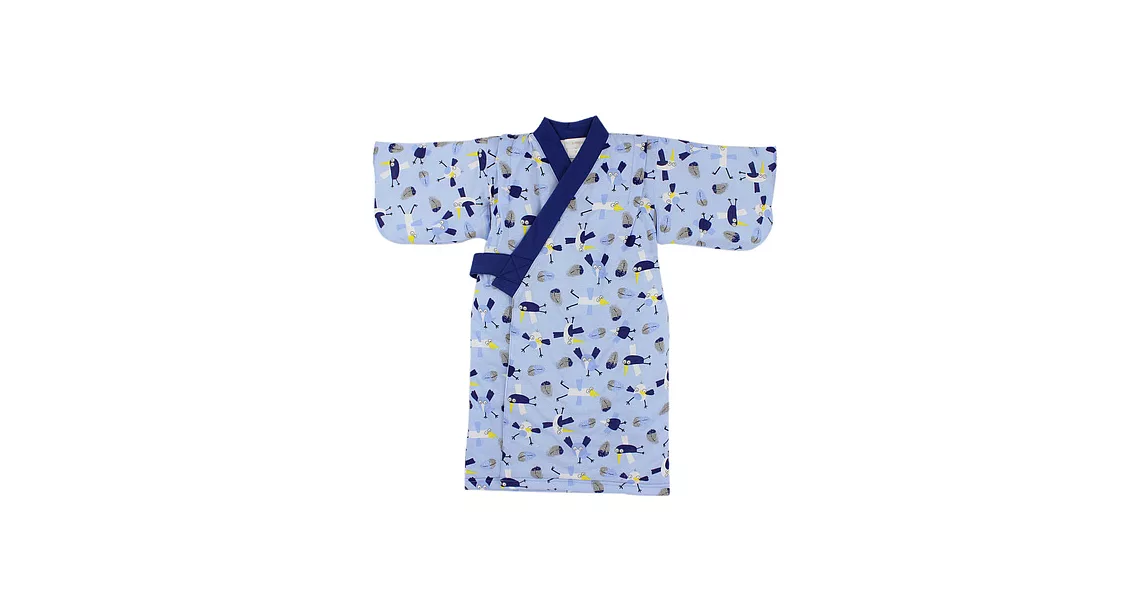 【愛的世界】  純棉舖棉日式和服-台灣製-藍色 F
