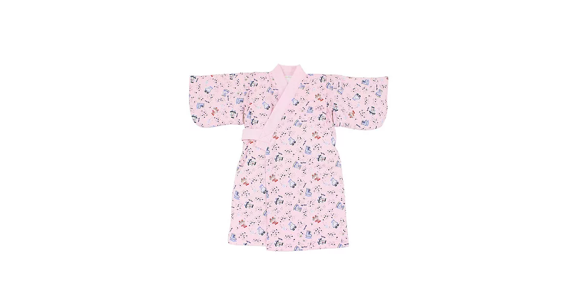 【愛的世界】  純棉舖棉日式和服-台灣製-淺粉色 F