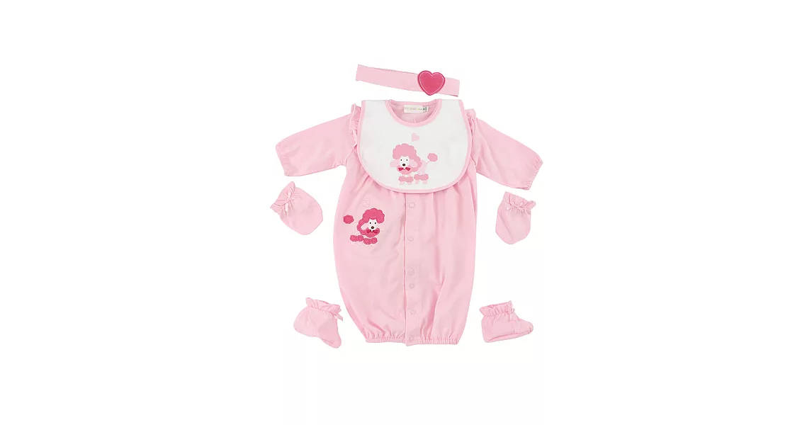 【愛的世界】粉色荷葉兩用嬰衣禮盒-台灣製-3M淺粉色
