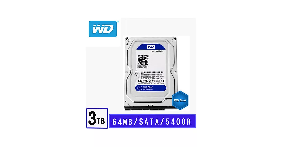 WD 威騰 Blue 3TB 3.5吋SATAIII 硬碟(WD30EZRZ)