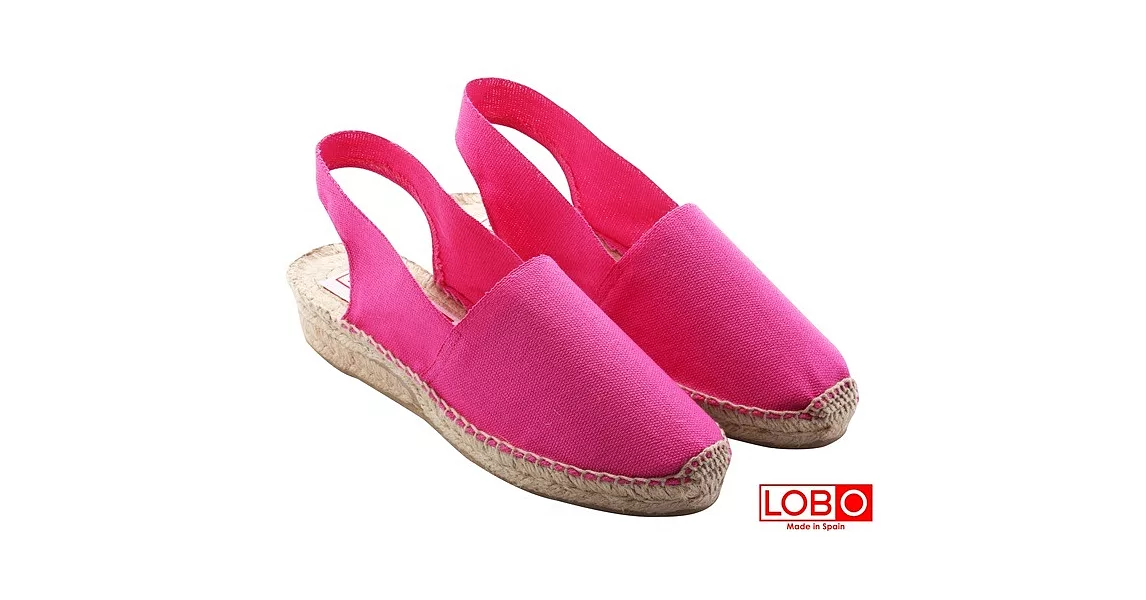 【LOBO】西班牙百年品牌Sandalia楔型低跟草編鞋-桃紅色39桃紅色