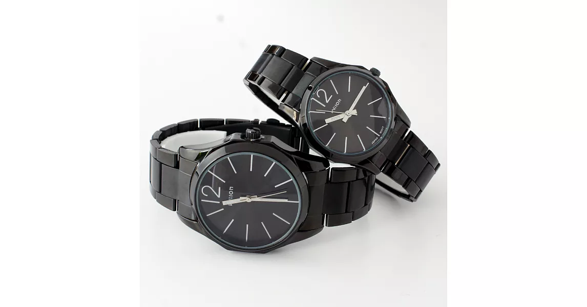 Wilon威龍 1001潮流六角造型黑鐵中性鐵帶錶黑帶銀針-小型