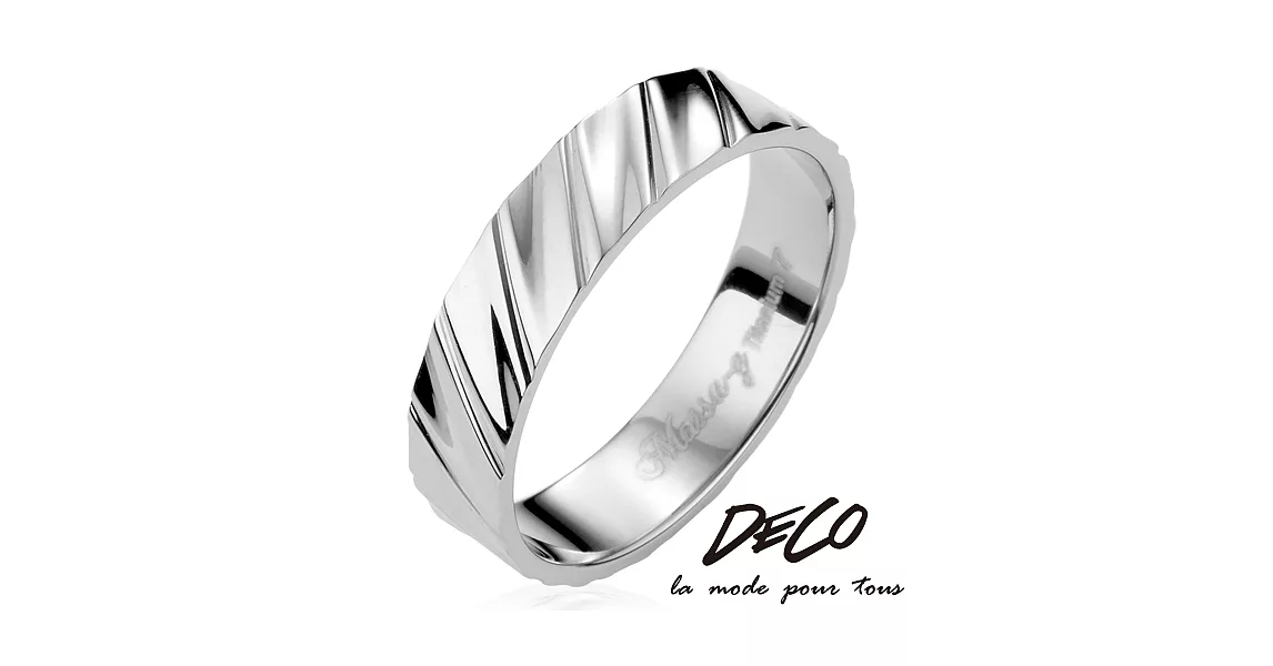 DECO X MASSA-G系列【銀色費洛蒙】 鈦金女戒美規4號