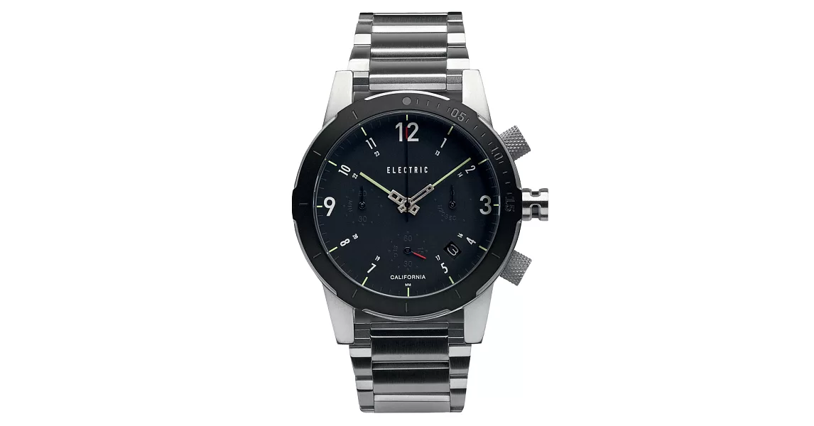 【ELECTRIC】FW02系列復古強悍三眼計時腕錶 (黑面/銀鋼帶 EVEW0020010001)