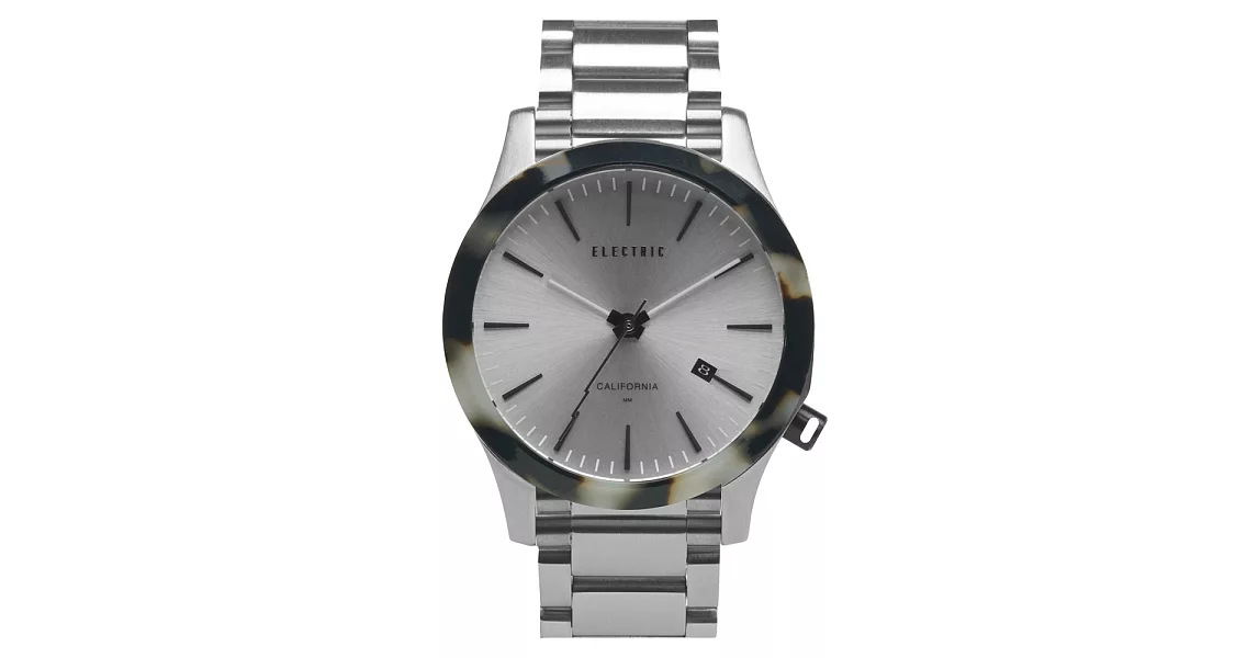 【ELECTRIC】FW03系列優雅精品時尚腕錶 (白玳瑁/銀鋼帶 EVEW0080010047)