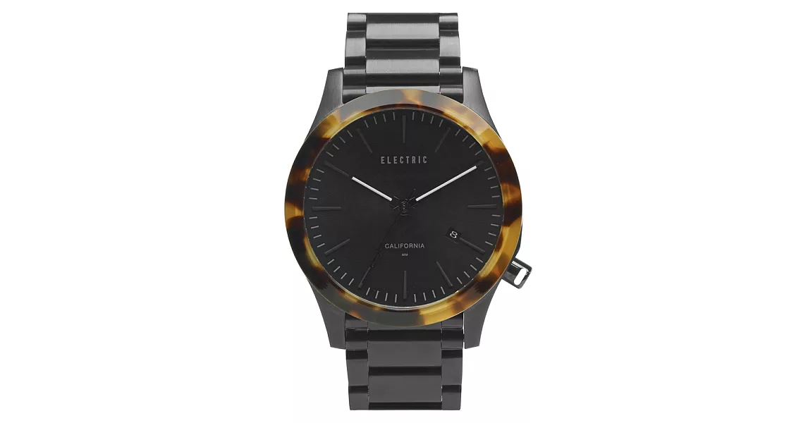 【ELECTRIC】FW03系列優雅精品時尚腕錶 (玳瑁/黑鋼帶 EVEW0080010050)