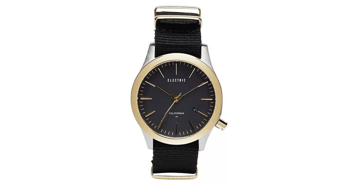 【ELECTRIC】FW03系列優雅精品時尚腕錶 (金框/黑帆布帶 EVEW0080020014)