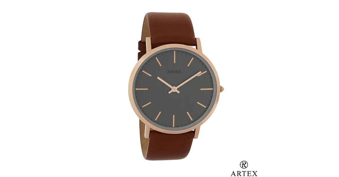 ARTEX Style真皮手錶 褐/玫瑰金