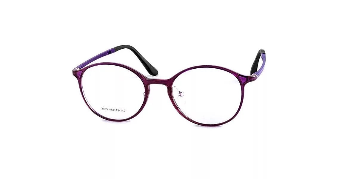 【大學眼鏡】Gluck! 現代演藝 復古圓框平光眼鏡 2055-2紫