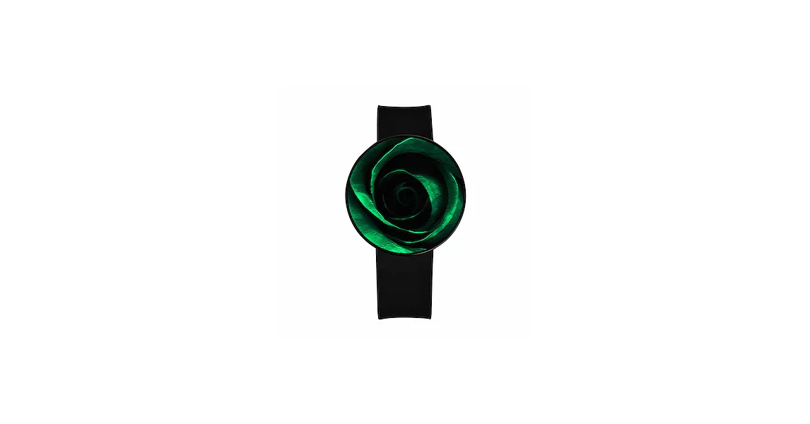 韓國 valook 時尚無指針手錶  綠玫瑰 Green Rose (Black)