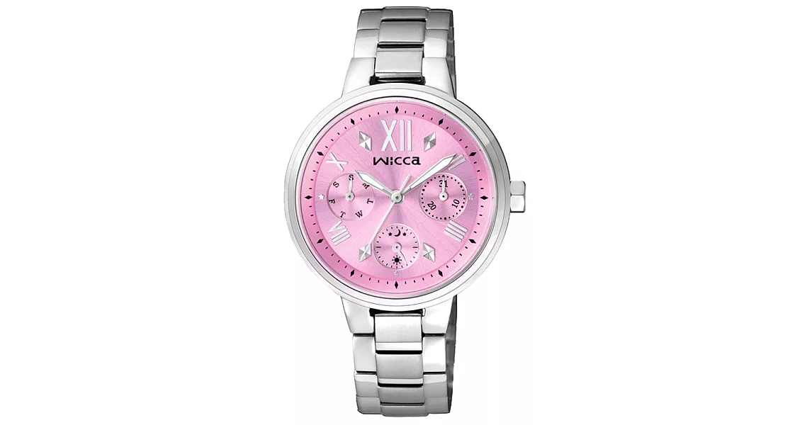 CITIZEN WICCA  傾訴愛戀氣氛三眼腕錶-粉紅