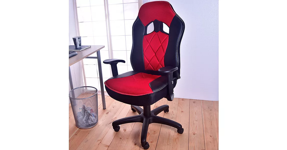 【凱堡】NX皮革大賽車椅 辦公椅電腦椅紅