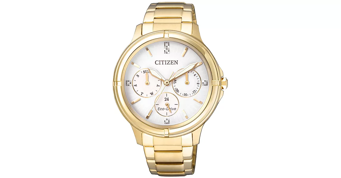 CITIZEN Eco-Drive 無暇光彩光動能女錶-白x金