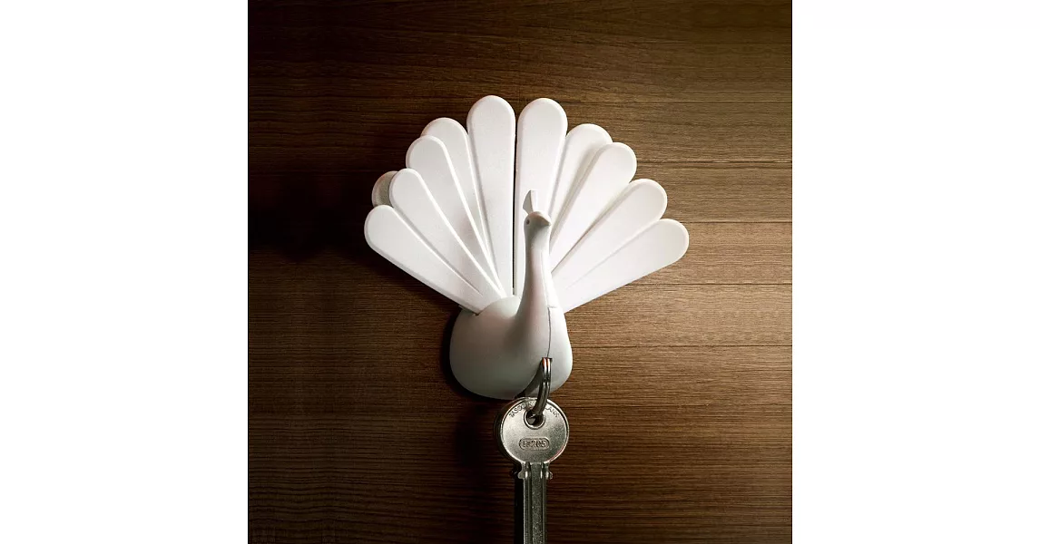 QUALY 孔雀開屏-鑰匙圈(白色）