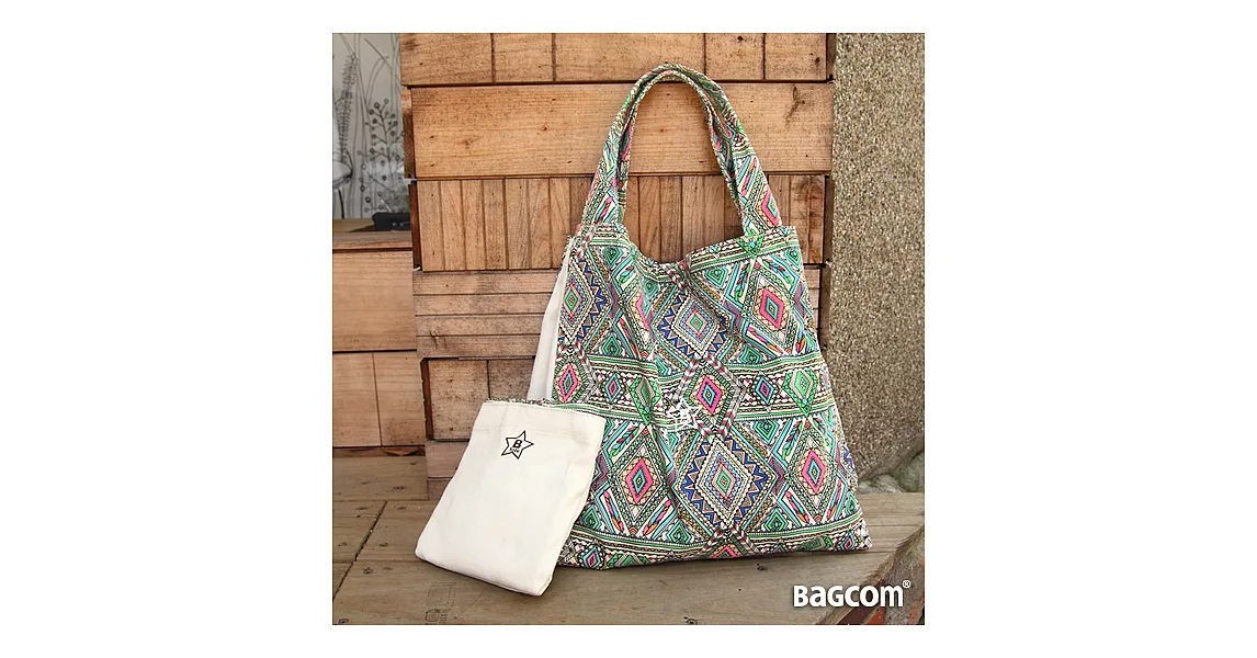 Bagcom Masaki B-Tote 雙層購物包-彩圖紋