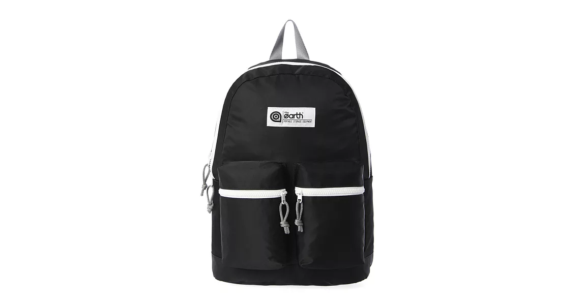 韓國包袋品牌 THE EARTH - NYLON 2-POCKET BACKPACK (Black) 基本系列 防潑水尼龍後背包 (黑)