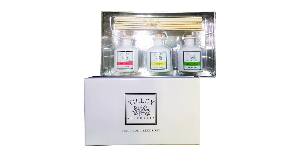 Tilley百年特莉 擴香水3x35ml三入禮盒-荔枝,檸檬草,萊姆椰子