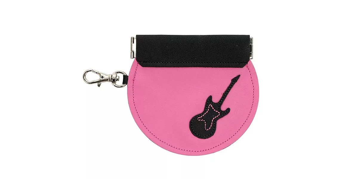 加拿大製Mally Designs，真皮手工零錢包Guitar，Pink