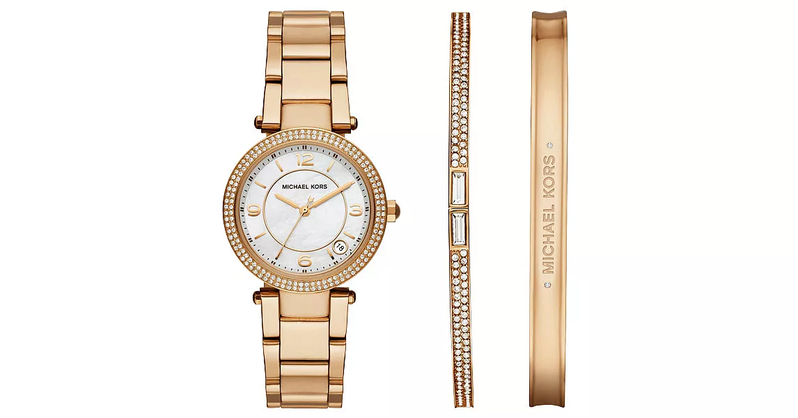 Michael Kors 嶄新璀璨晶鑽時尚套組-金