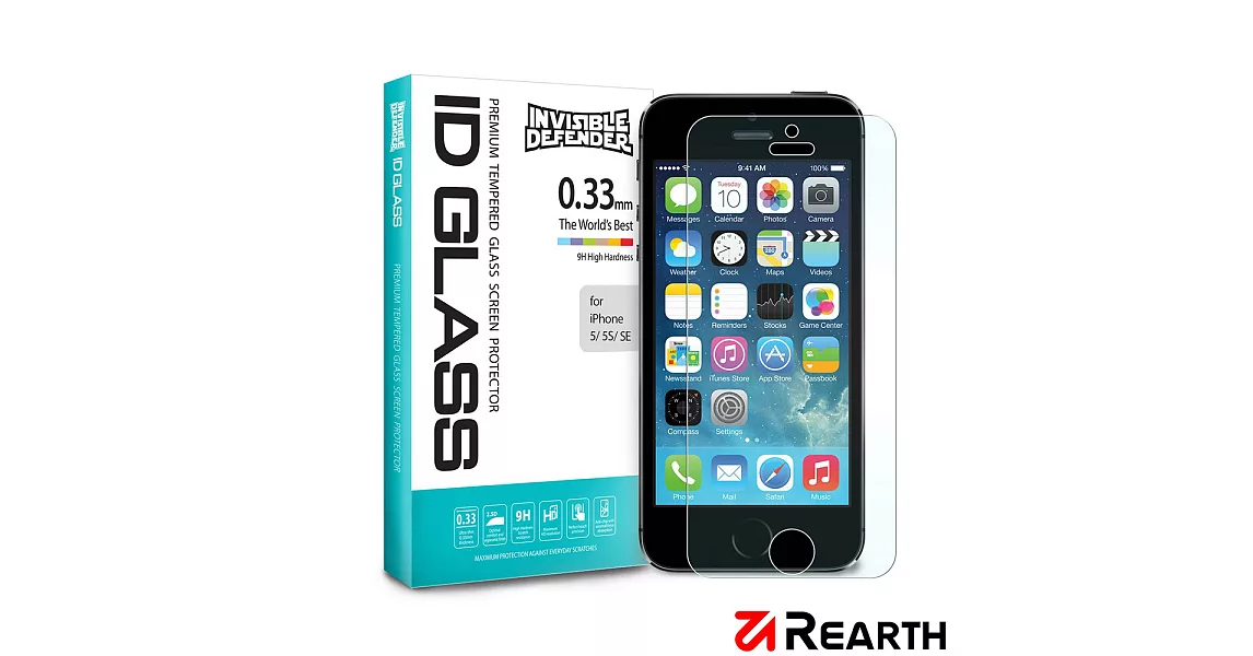 Rearth Apple iPhone 5S/SE (0.33mm)強化玻璃螢幕保護貼