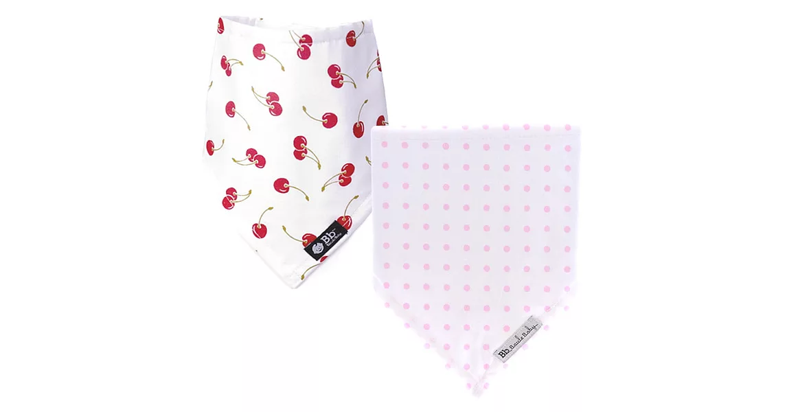 美國Bazzle Baby-時尚領巾圍兜Cherry+Sweet Pea(兩件一組)