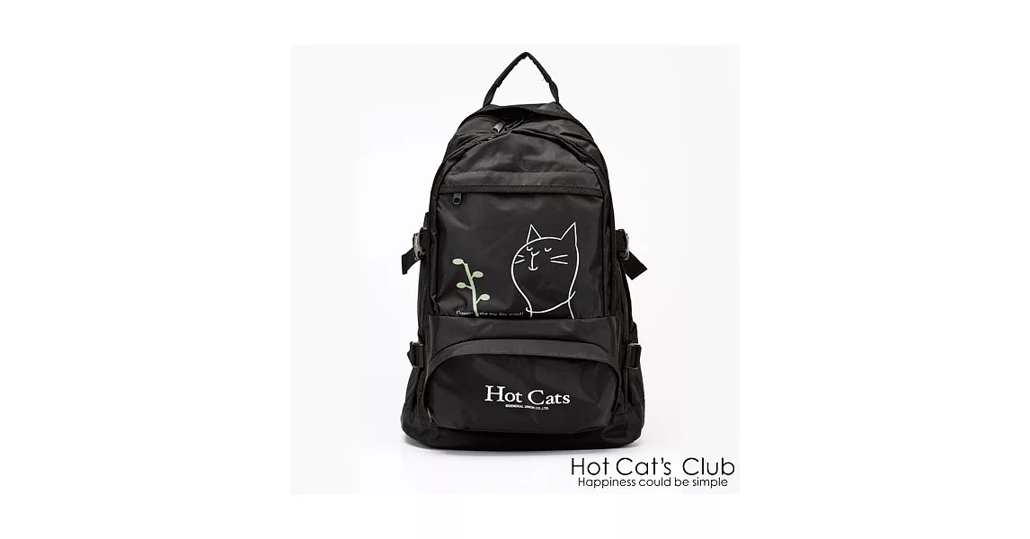 【Hot Cat&rsquo;s】日系優質辣貓輕型護脊書包/後背包-典雅黑(7800-62)