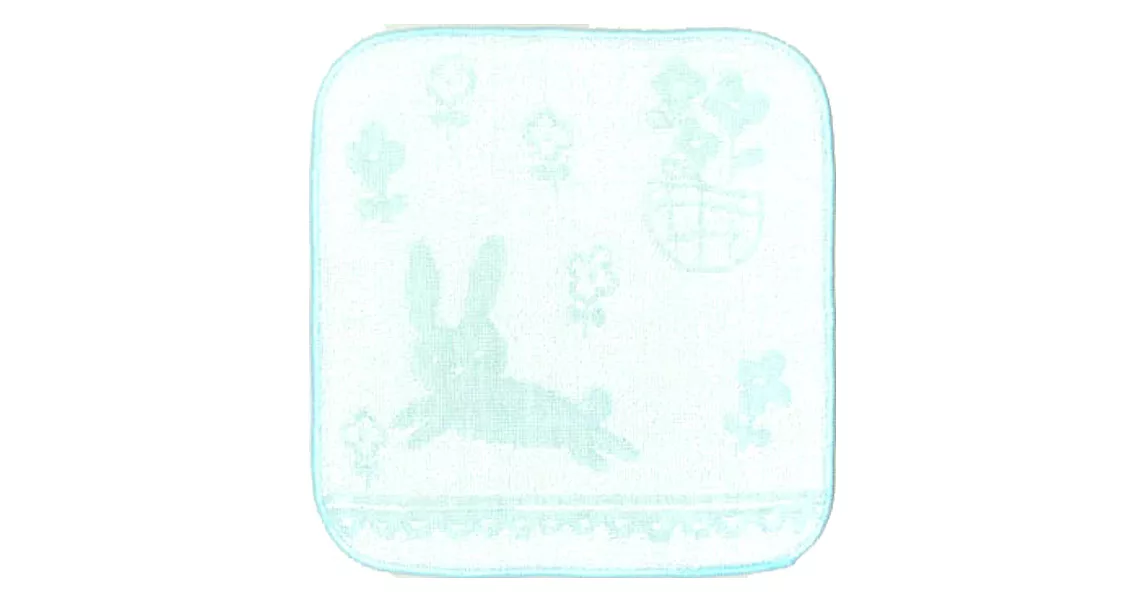 日本製Jogan，繪本風涼感/涼爽棉手帕，綠小兔