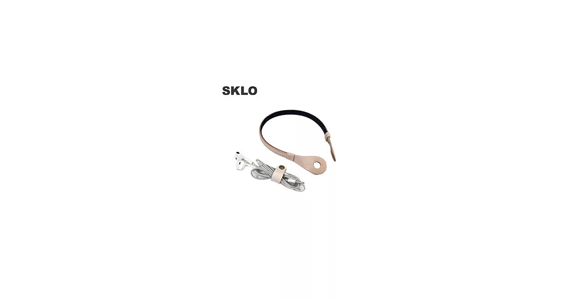 SKLO《日本手工》iHooc耳機掛具(M)-白x黑/含線材收納帶