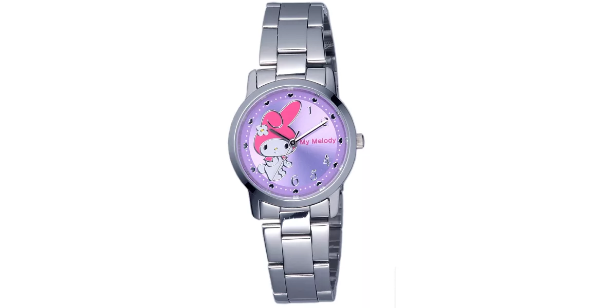 【HELLO KITTY】美樂蒂愛心俏麗優質手錶 (/銀/紫 LK678LWVA)