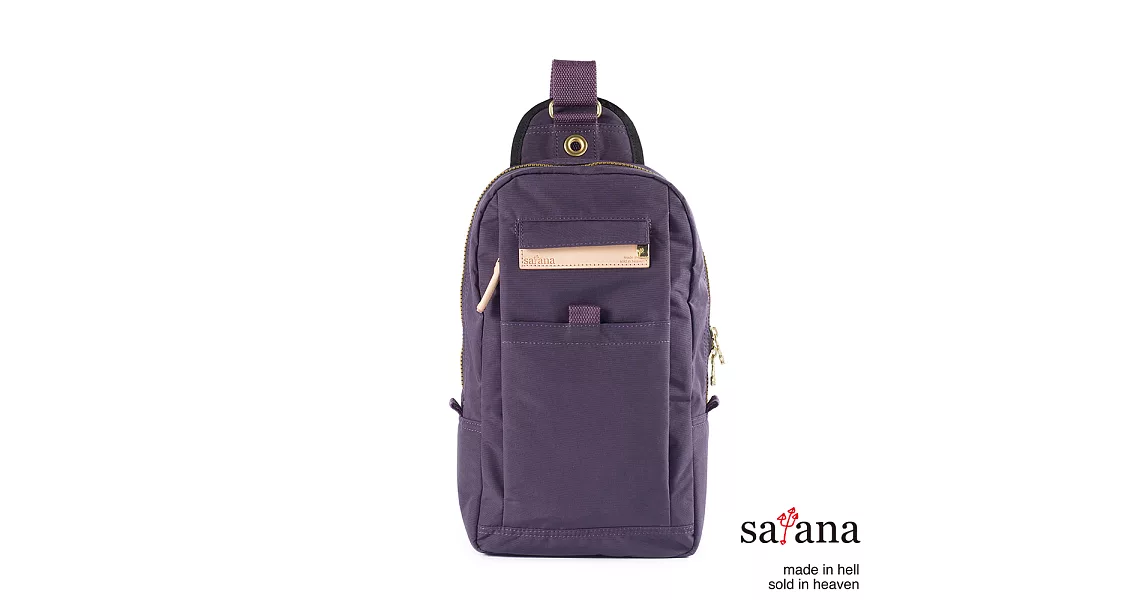 satana - 街頭時尚斜肩包 - 紫色