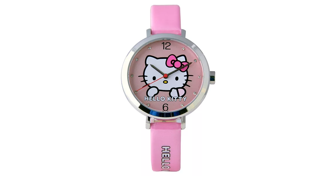 【HELLO KITTY】凱蒂貓羞澀模樣時尚手錶 (粉紅 KT023LWPPS)