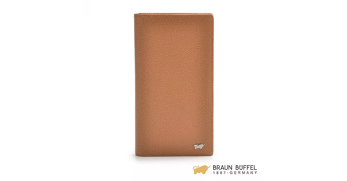 【BRAUN BUFFEL】.德國小金牛 - HOMME-B系列卵石紋14卡零錢袋長夾 - 棕色