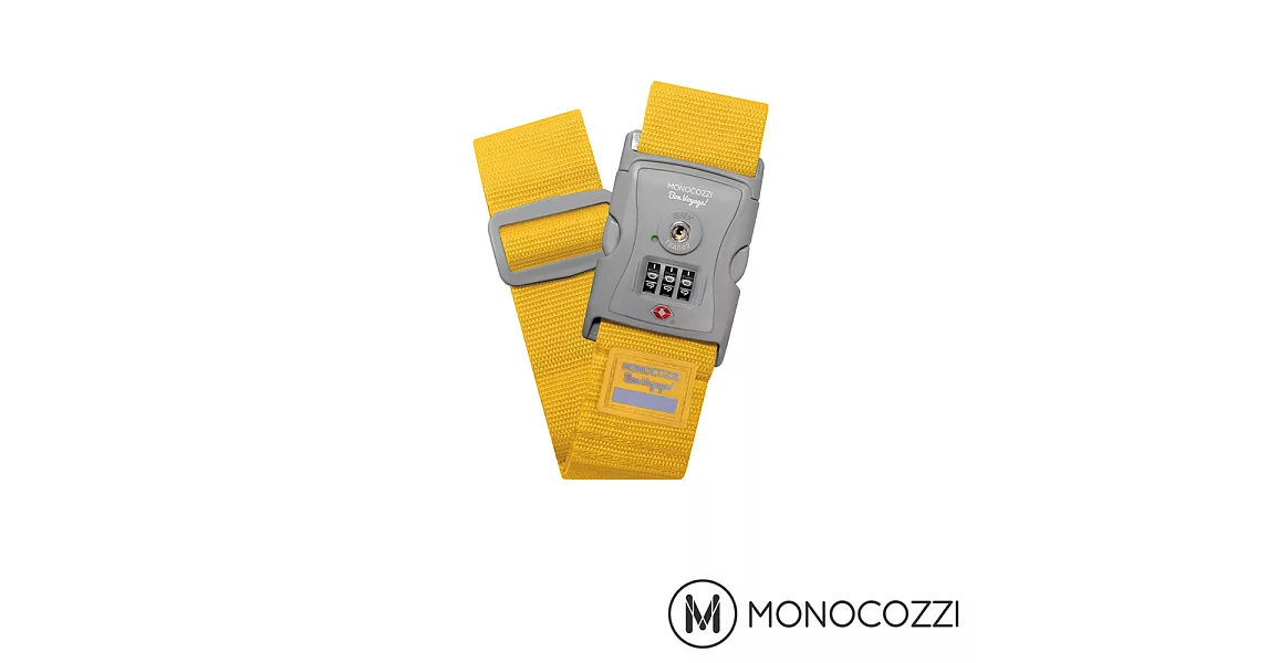 MONOCOZZI TSA LUGGAGE BELT 密碼行李箱綁帶 (嫩黃)