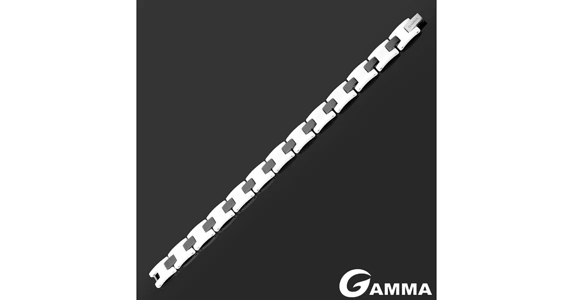 【GAMMA】精密陶瓷白黑鍺磁石手鍊(WB-02)