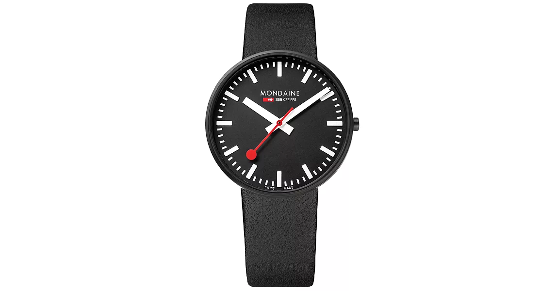 MONDAINE 瑞士國鐵Giant大錶面限量腕錶/42mm-黑面