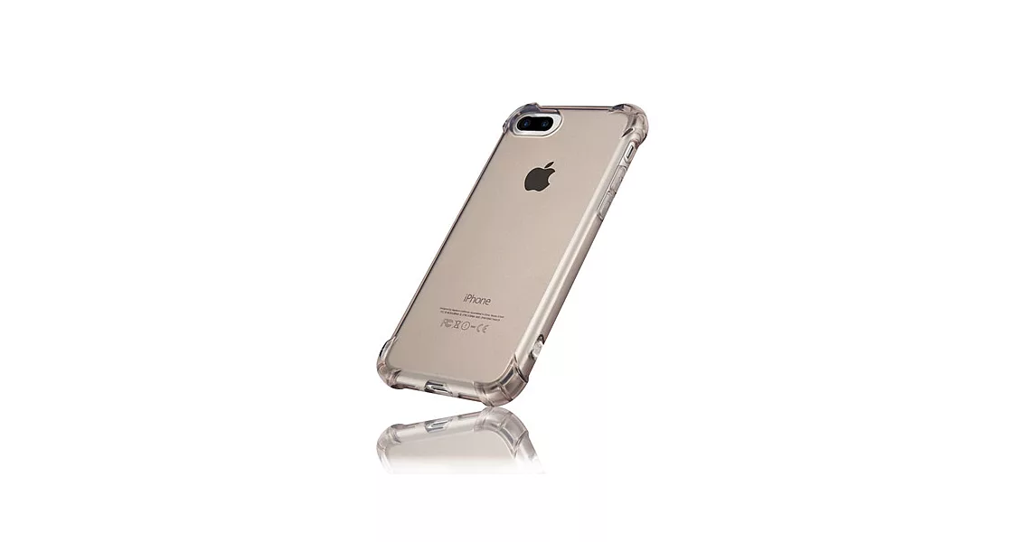 水漾-iPhone7 Plus (5.5)空壓氣墊式防摔手機軟殼(送玻璃保護貼)透黑