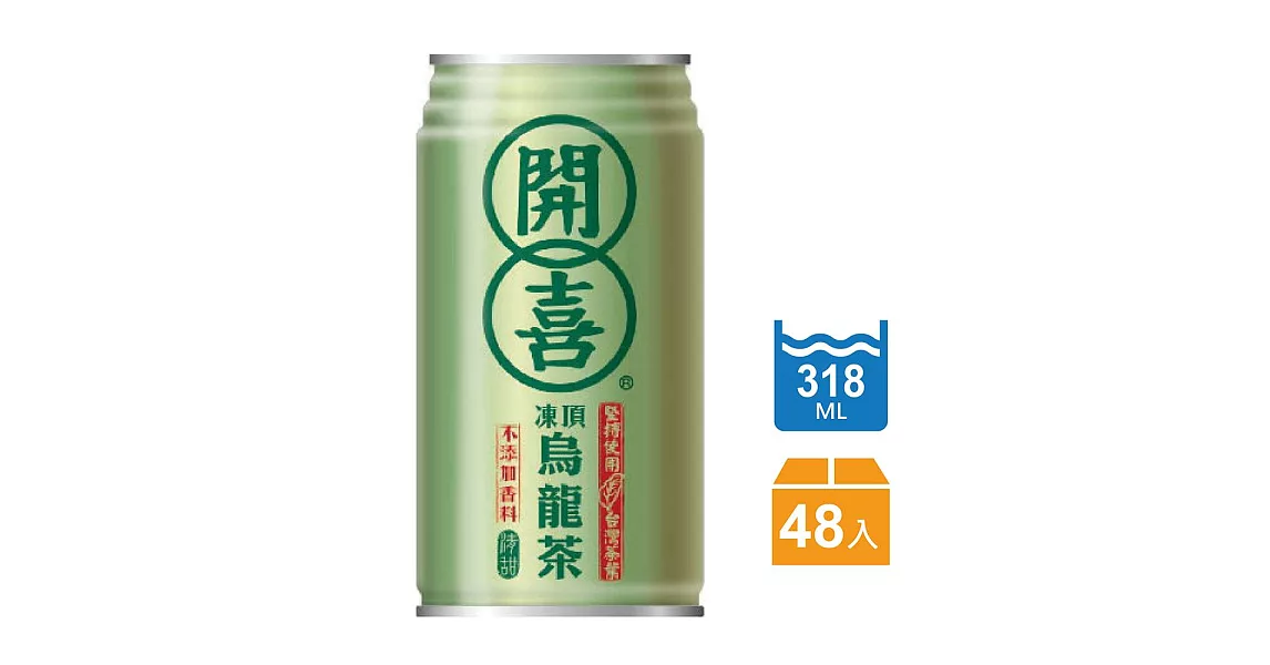 開喜-凍頂烏龍茶易開罐-無糖(340ml x 48入)