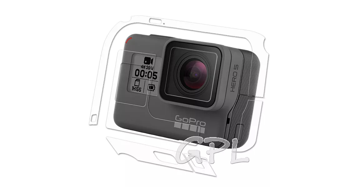 (2入)GoPro HERO 5 主機專用透明保護膜 機身膜(防污 防指紋)