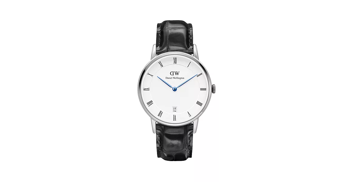 DW Daniel Wellington Dapper 時尚皮革腕錶-銀框/34mm(DW00100117)