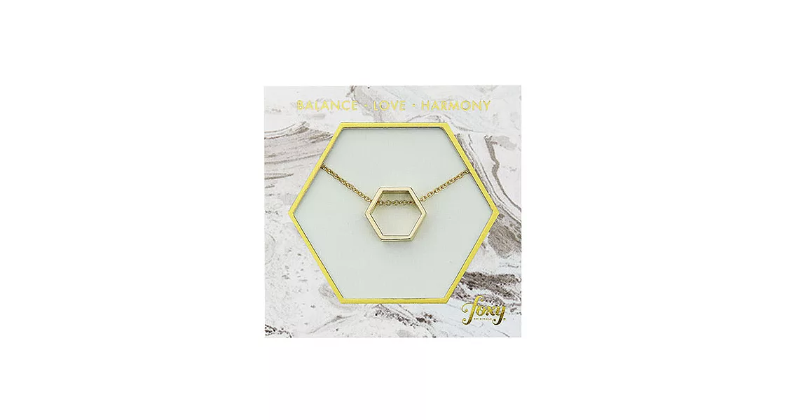 FoxyOriginals加拿大 HARMONY系列六角型 金色幾何簍空項鍊