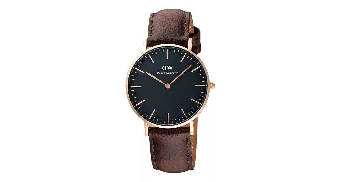 DW Daniel Wellington Classic Black 經典皮帶錶-DW00100137/36mm