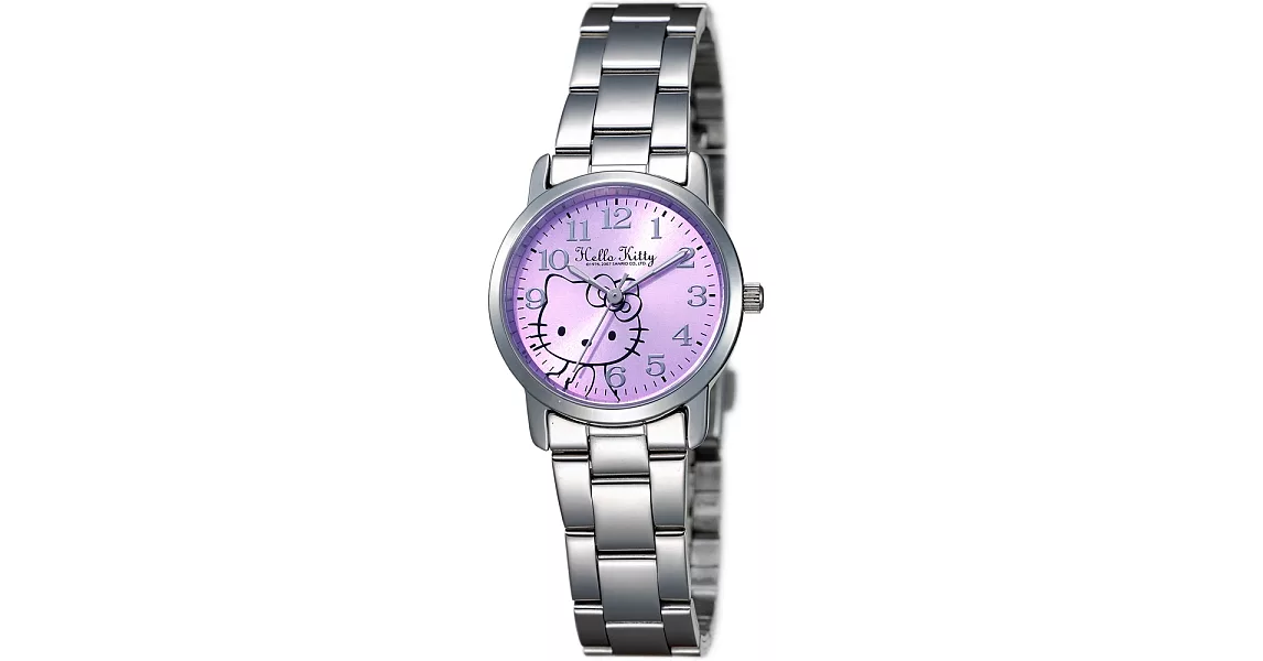 【HELLO KITTY】凱蒂貓時尚簡約炫彩手錶 (紫 LK556LWVA-2)